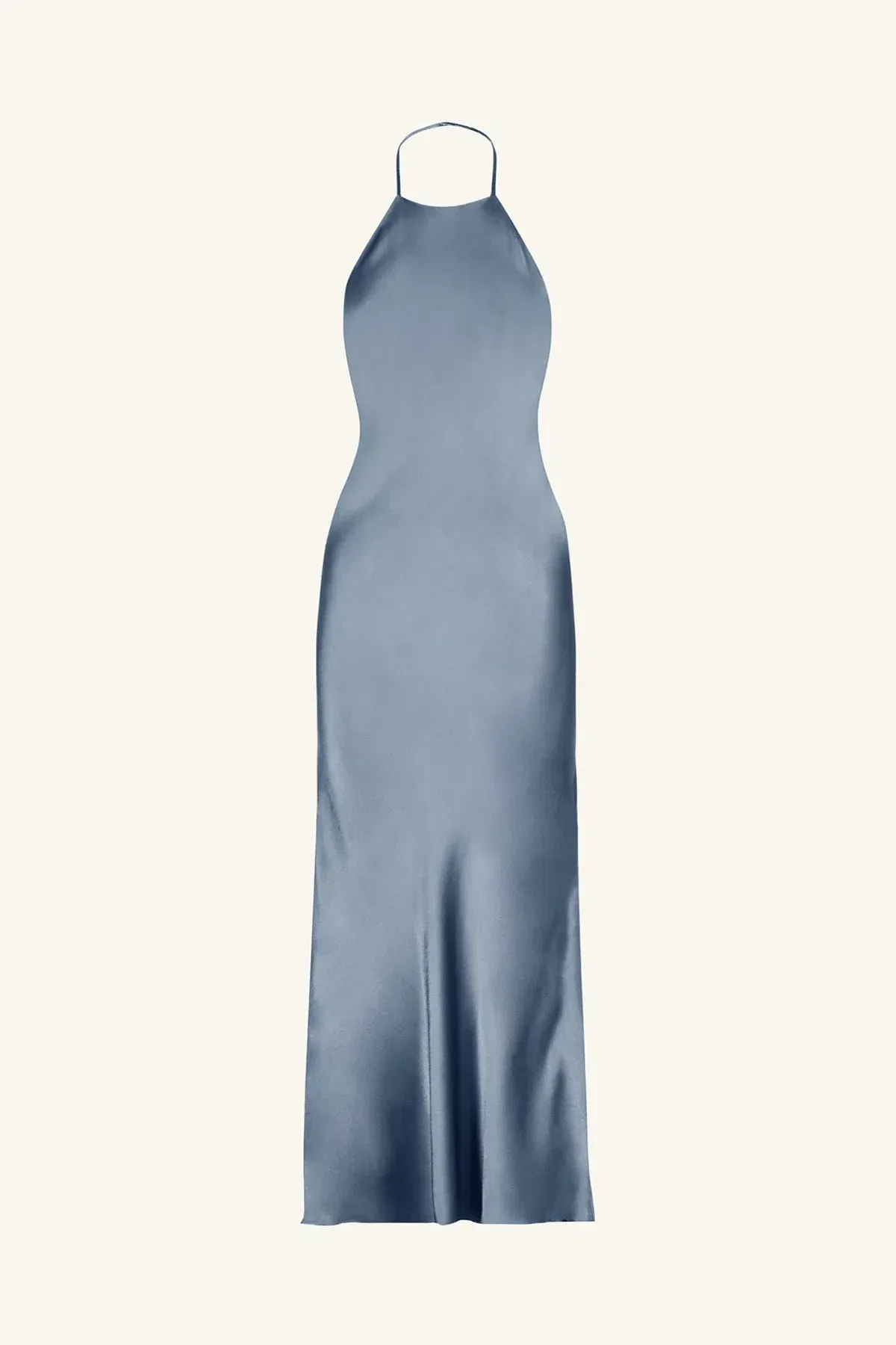 Shona Joy La Lune Low Back Halter Neck Midi Dress Blue Smoke Size AU 14 - Image 5