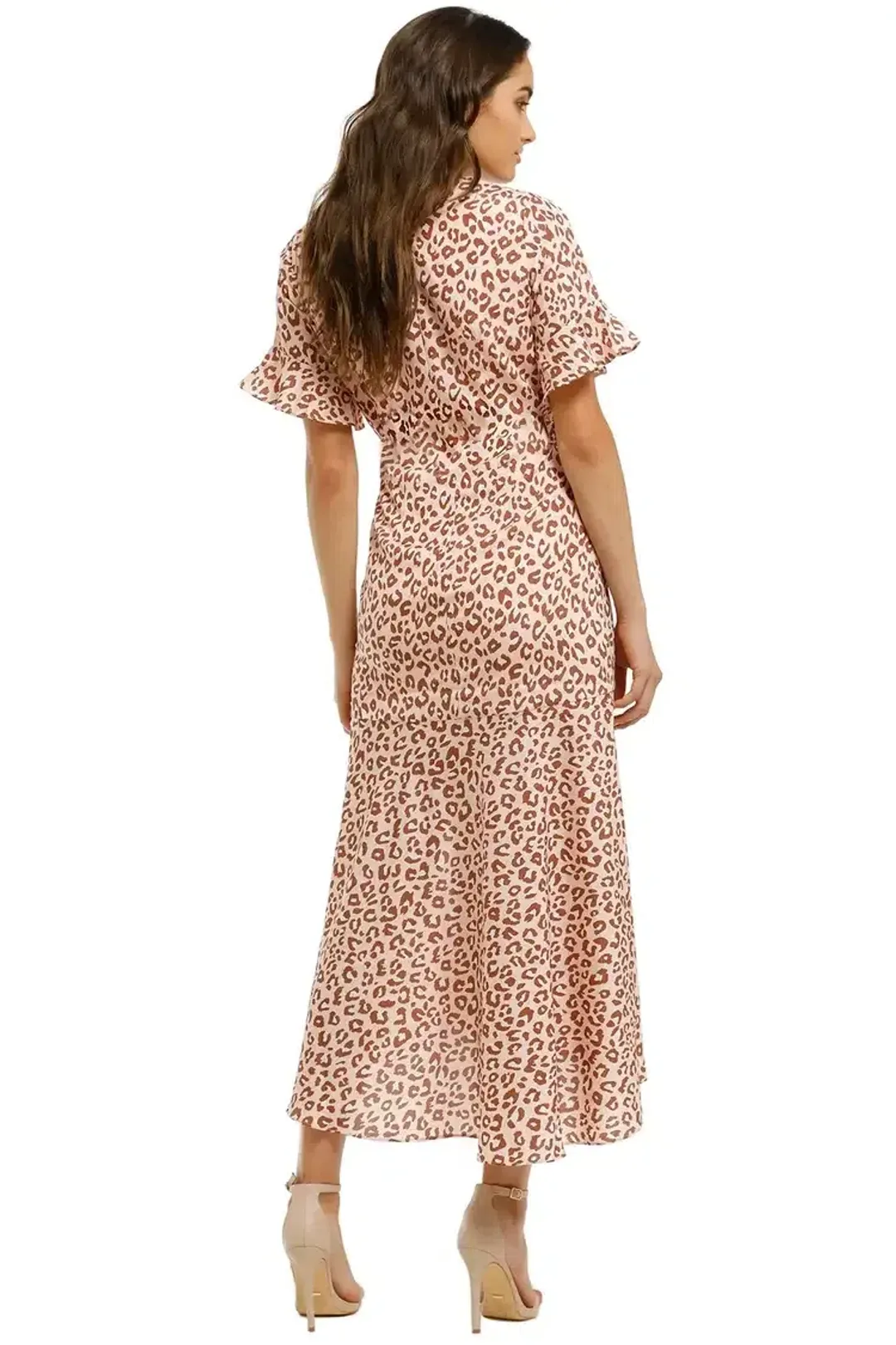 Pasduchas Saskia Split Midi Dress in Leopard Size 16 for rent on The Volte - main image