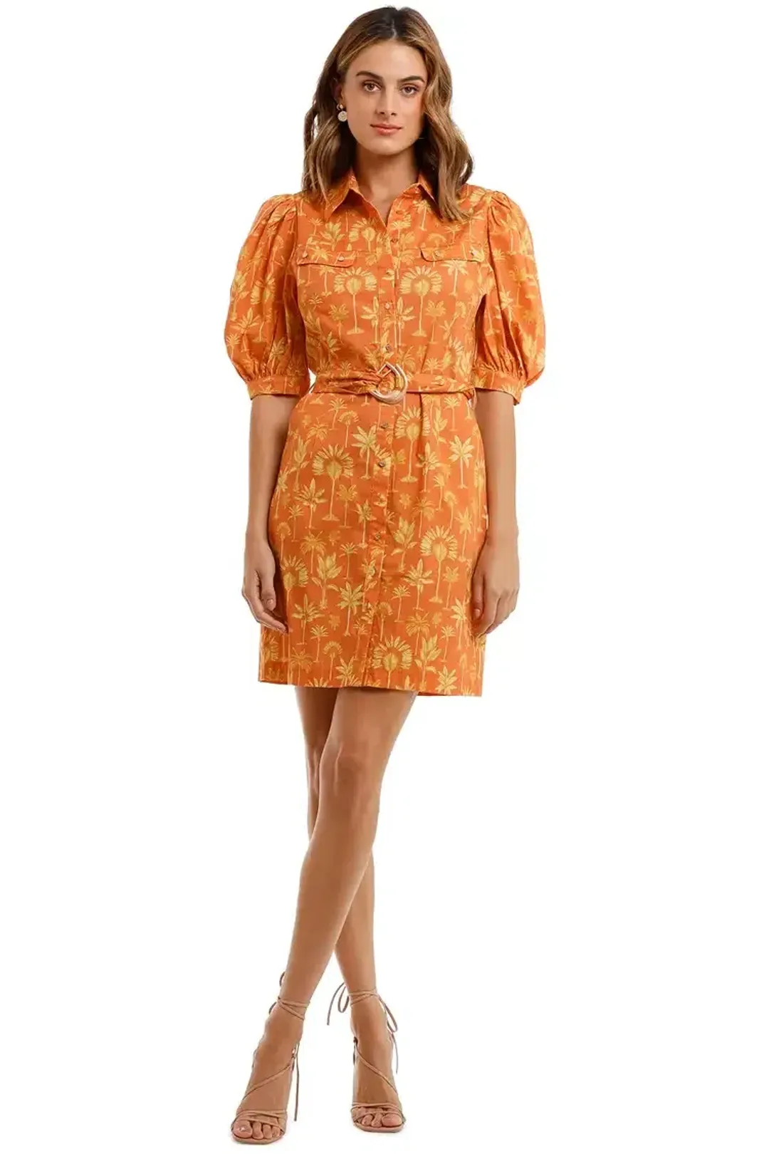  Pasduchas Palm Sugar Dress Orange Print Size 14 for rent on The Volte - main image