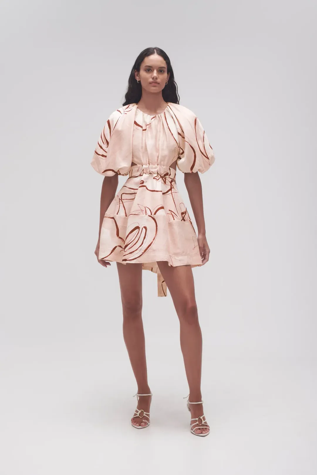 Aje Psychedelia Cut Out Mini Dress in Whimsical Dove Size 8 for rent on The Volte - main image