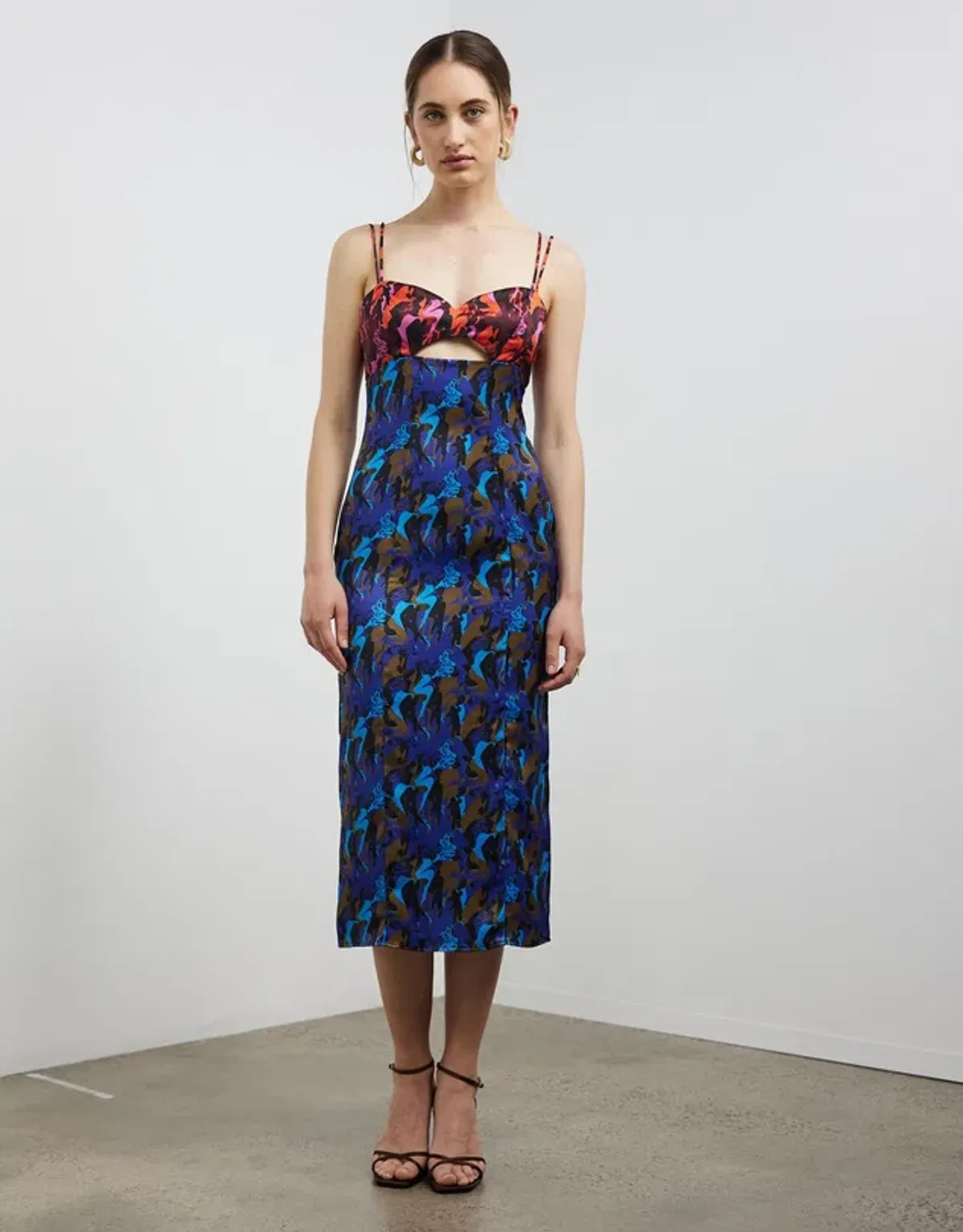 Staud Sketching Midi Dress Plum Sapphire Sirens Size 10 - Image 1