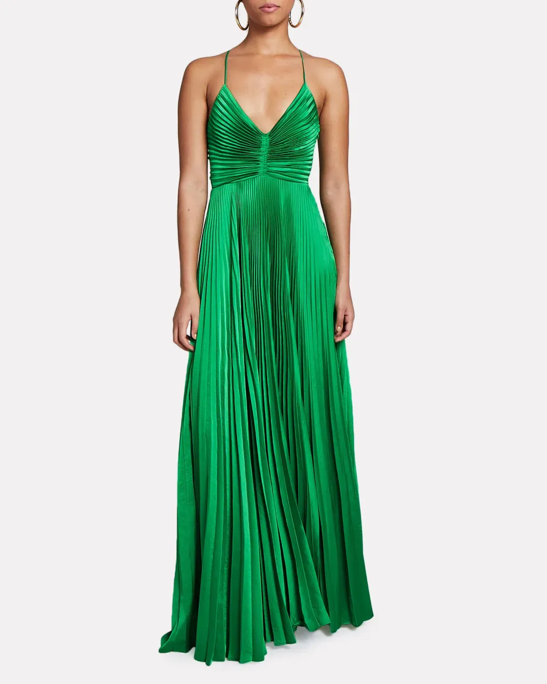 A.L.C. Aries Pleated Cut Out Dress in Green Size AU 6-8 for rent on The Volte - main image