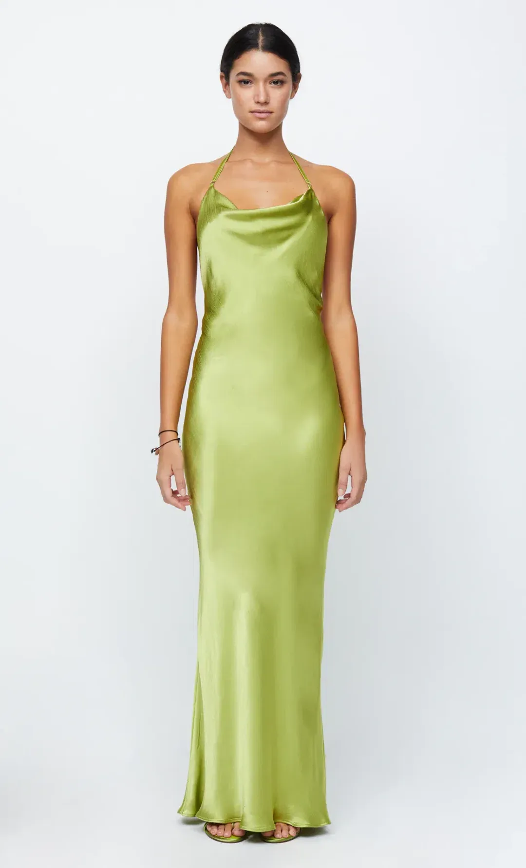 Bec & Bridge Odessa Halter Maxi Dress in Chartreuse Green Size 10 for rent on The Volte - main image
