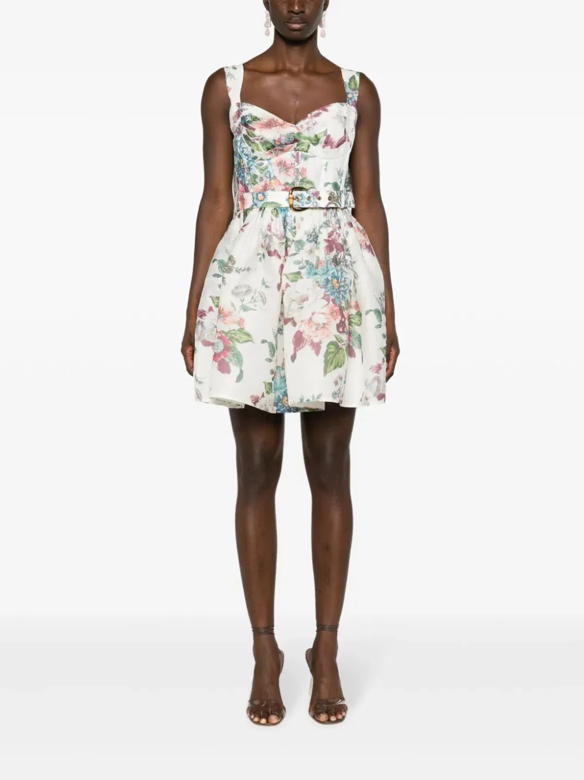 Zimmermann Matchmaker Mini Dress Ivory Barkcloth Floral Size 0 / AU 8 - Image 1