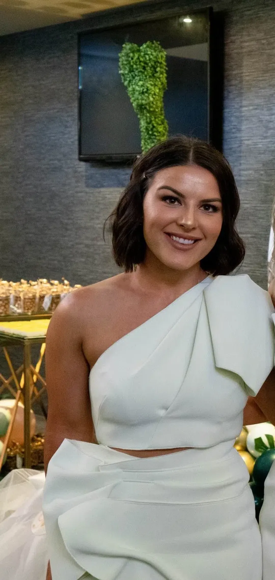 Acler Mancroft One Shoulder Top and Midi Skirt Set Mint Green Size 8 for rent on The Volte - main image