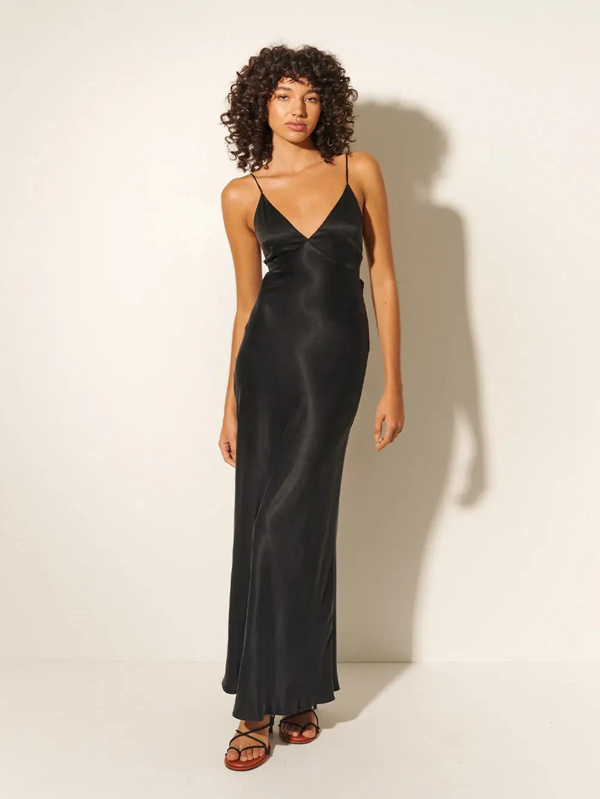 Kivari Bianca Open Back Slip Dress Black Size AU 10  - Image 1