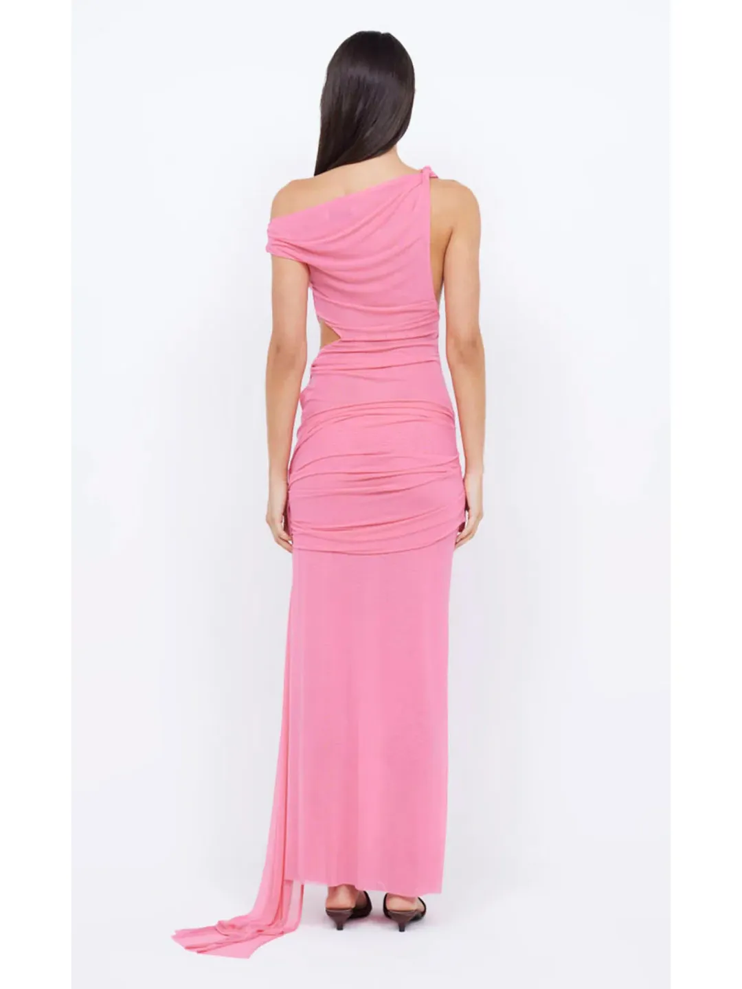 Bec & Bridge Kailani Asym Dress Grapefruit Pink Size AU 6 for rent on The Volte - main image