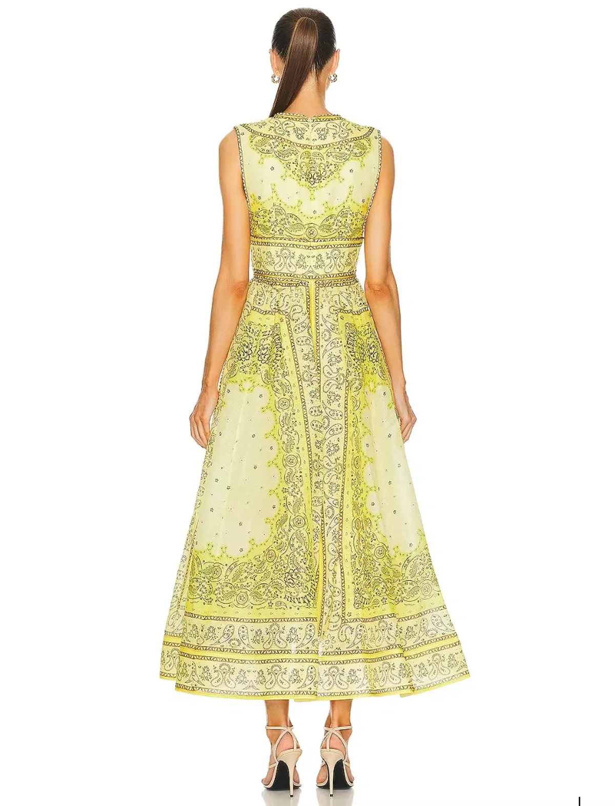 Zimmermann Matchmaker Bow Long Dress Yellow Bandana Print Size 0P / AU 6 - Image 5