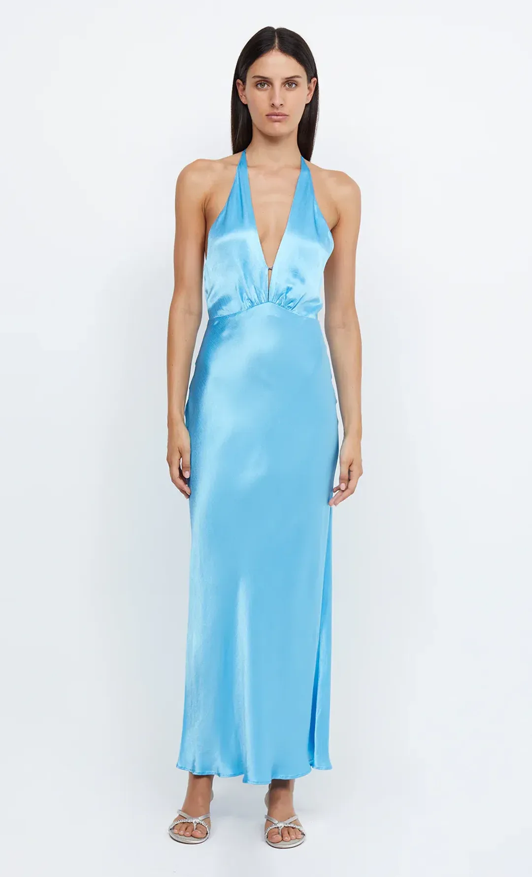 Bec & Bridge Indi Halter Maxi Dress Topaz Blue Size 10 for rent on The Volte - main image