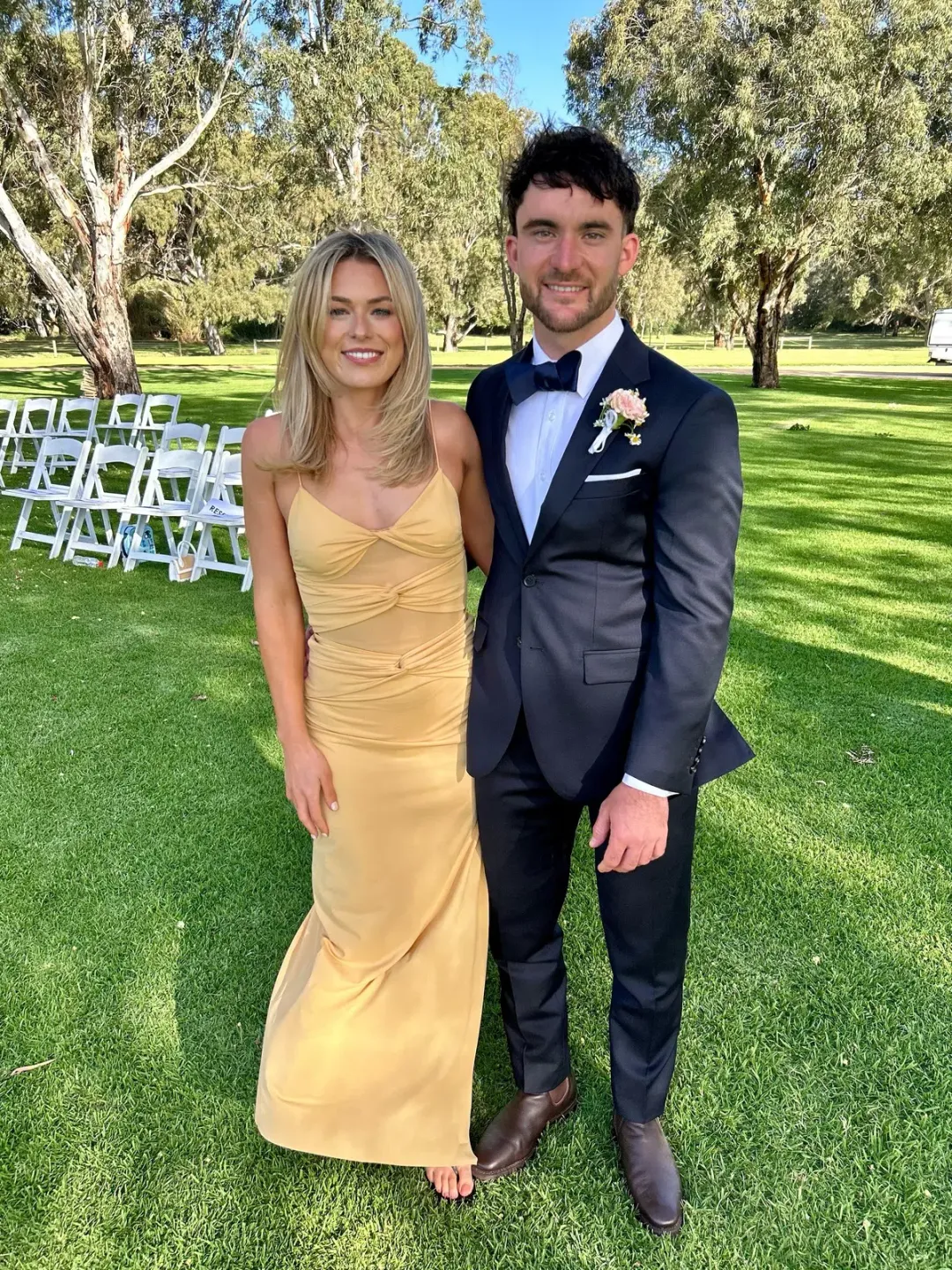 Bec & Bridge Montana Twist Dress Yellow Size 8 for rent on The Volte - main image