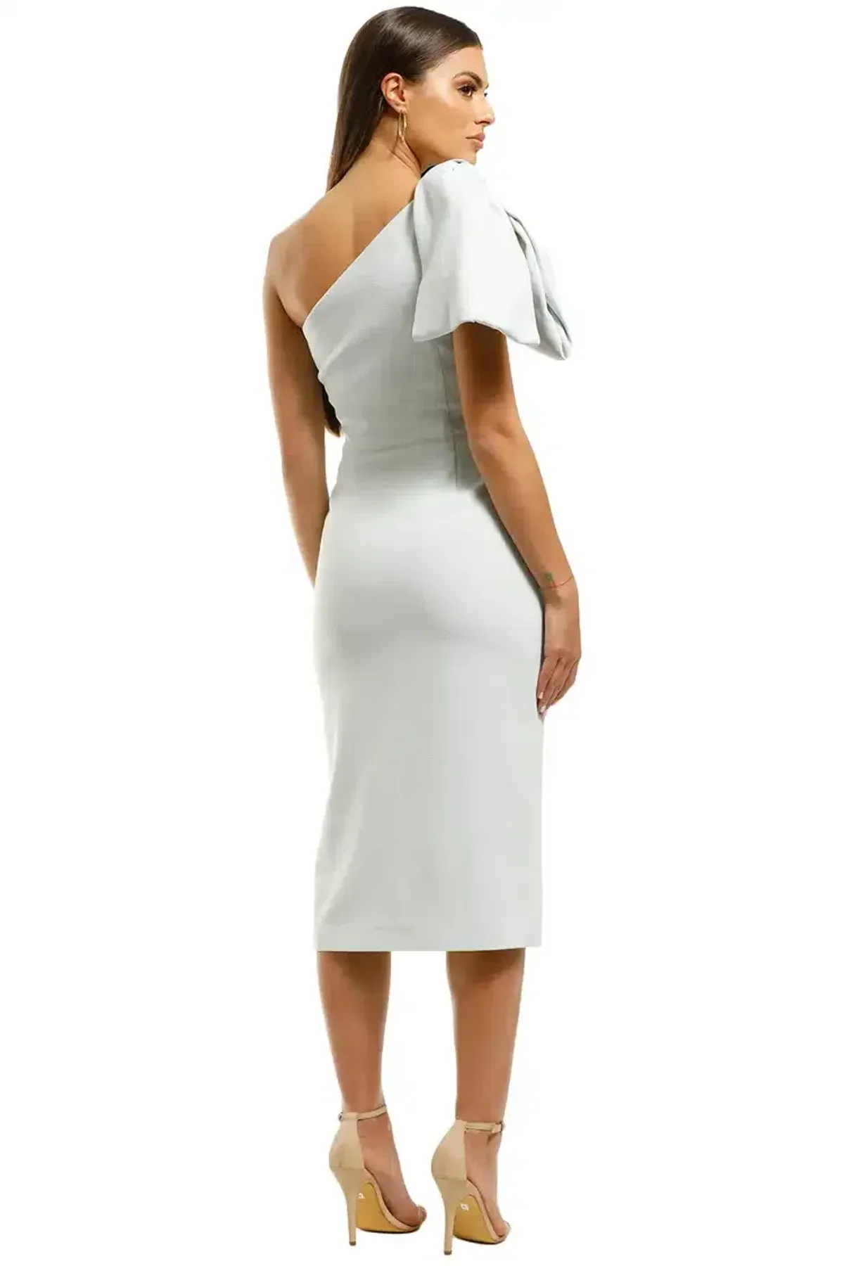 Rebecca Vallance Hamptons Midi Bow Dress in Blue Size 8 - Image 3