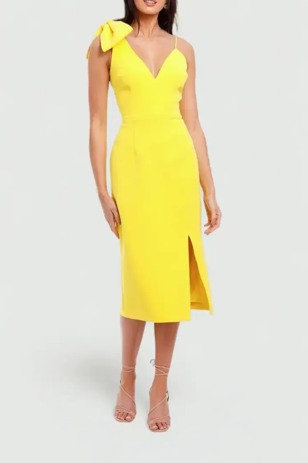 Rebecca Vallance Love Bow Dress in Yellow Size 10 for rent on The Volte - main image