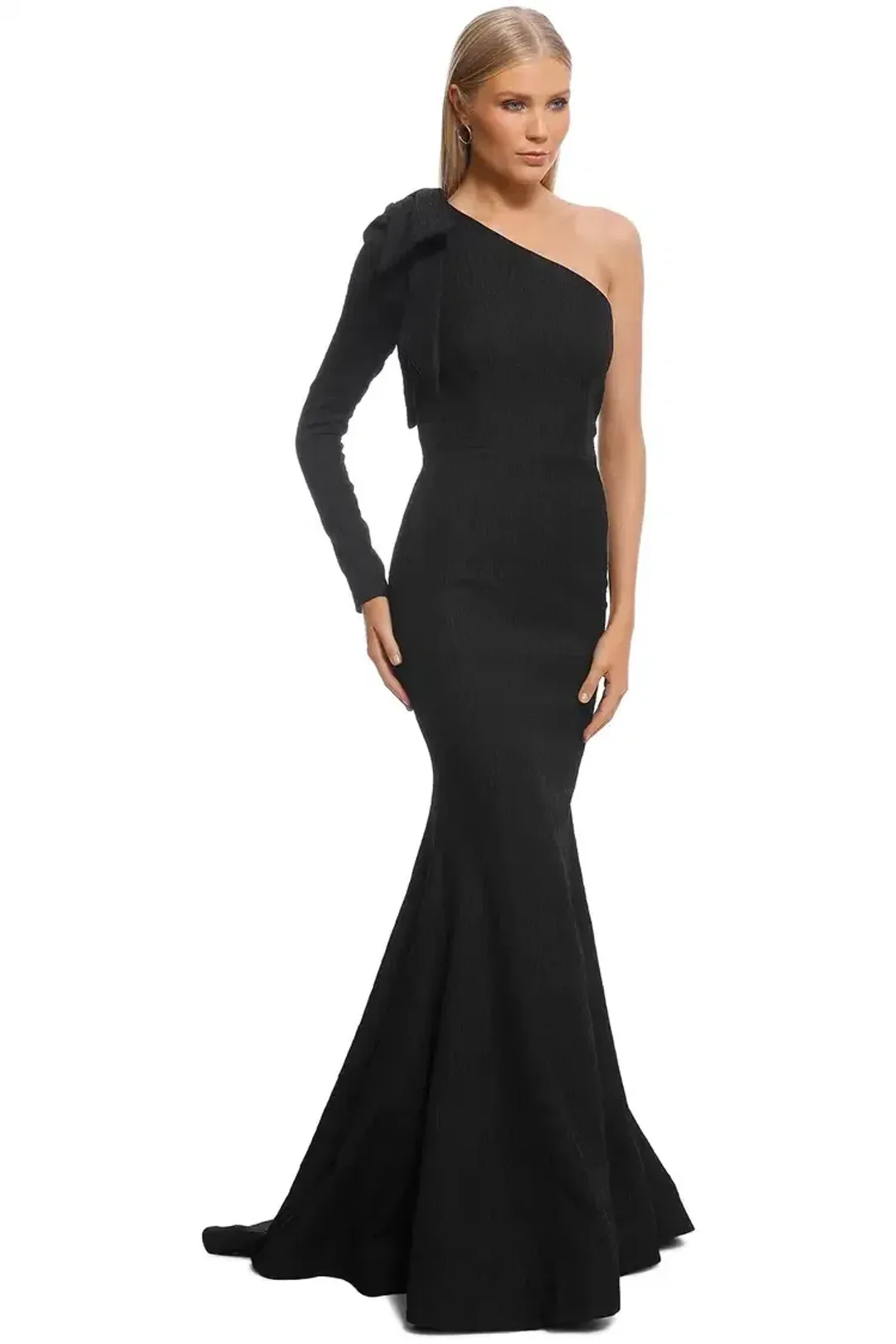 Rebecca Vallance Harlow Bow Gown in Black Size 8 for rent on The Volte - main image