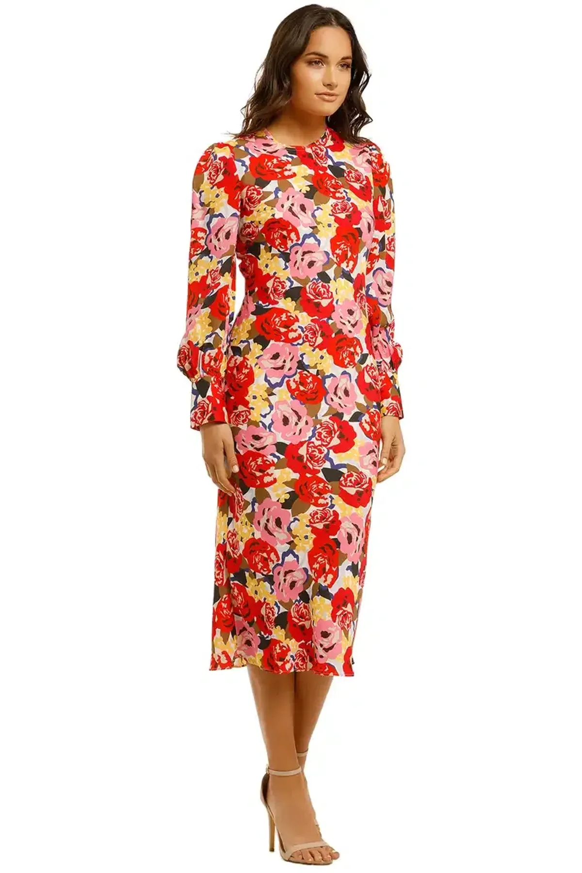 Rebecca Vallance Blume LS Midi Dress in Print Size 10 - Image 1
