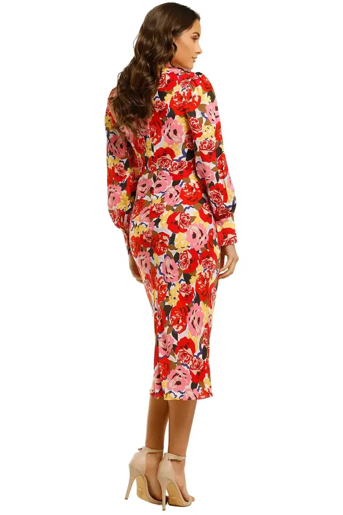Rebecca Vallance Blume LS Midi Dress in Print Size 10 - Image 3