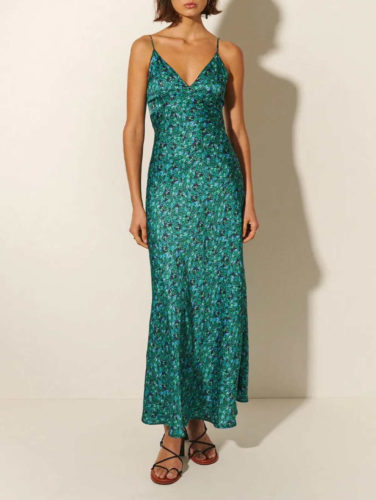 Kivari Acacia Slip Dress Green Ditsy Size 10 - Image 3