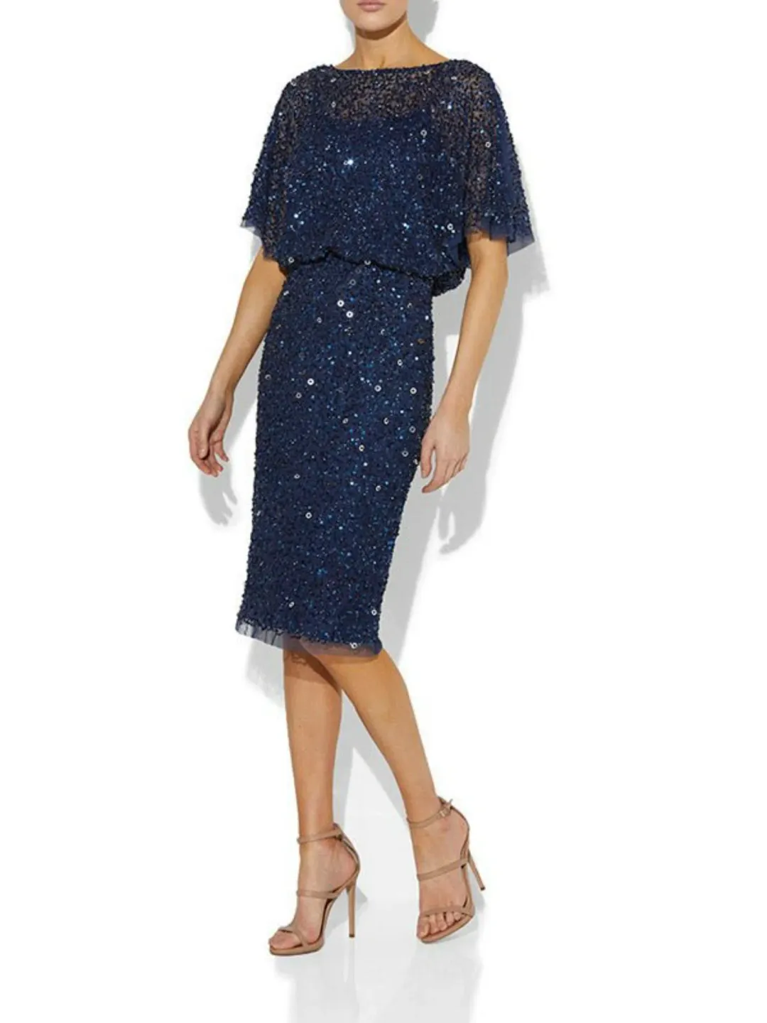 Montique Alinda Hand Beaded Dress Navy Size AU 10  for rent on The Volte - main image