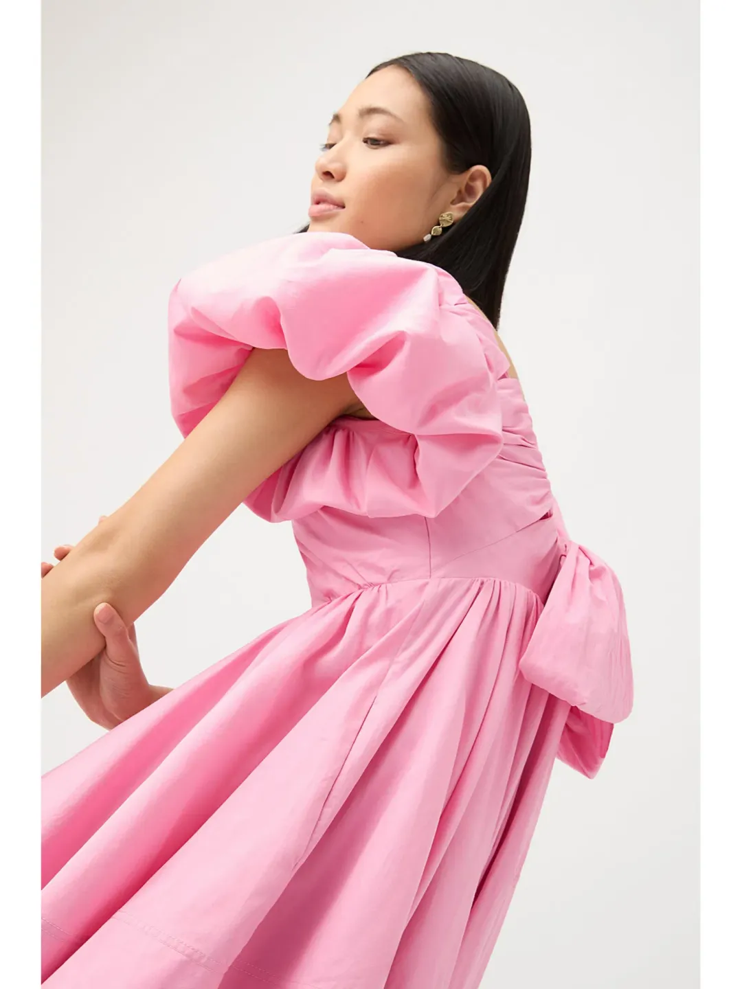 Aje Greta Bow Back Mini Dress Ballet Pink Size AU 10  for rent on The Volte - main image