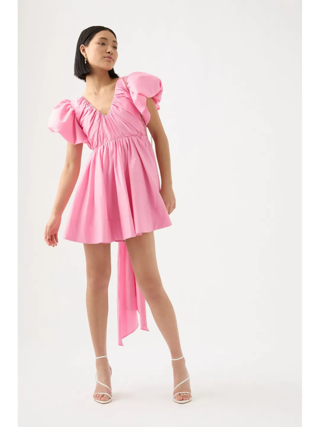 Aje Greta Bow Back Mini Dress Ballet Pink Size AU 10  for rent on The Volte - main image