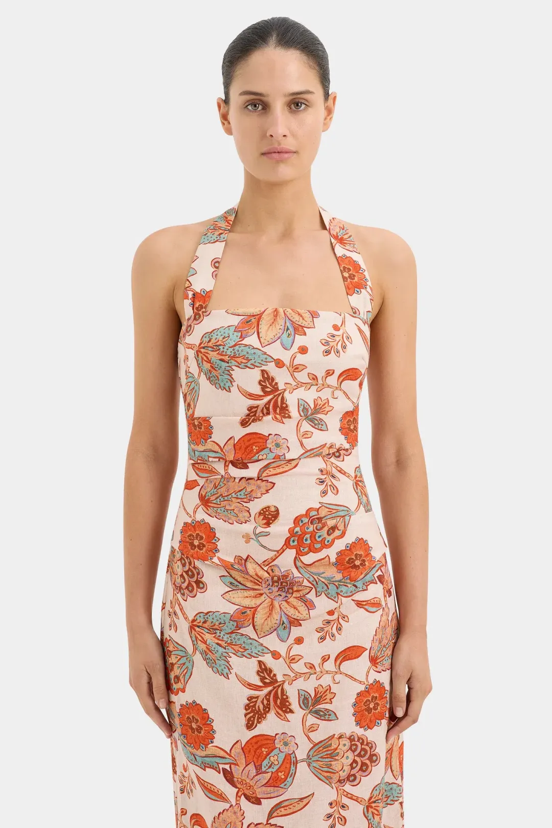 Sir The Label Noemi Halter Midi Dress Floral Size 1/Au 8 for rent on The Volte - main image
