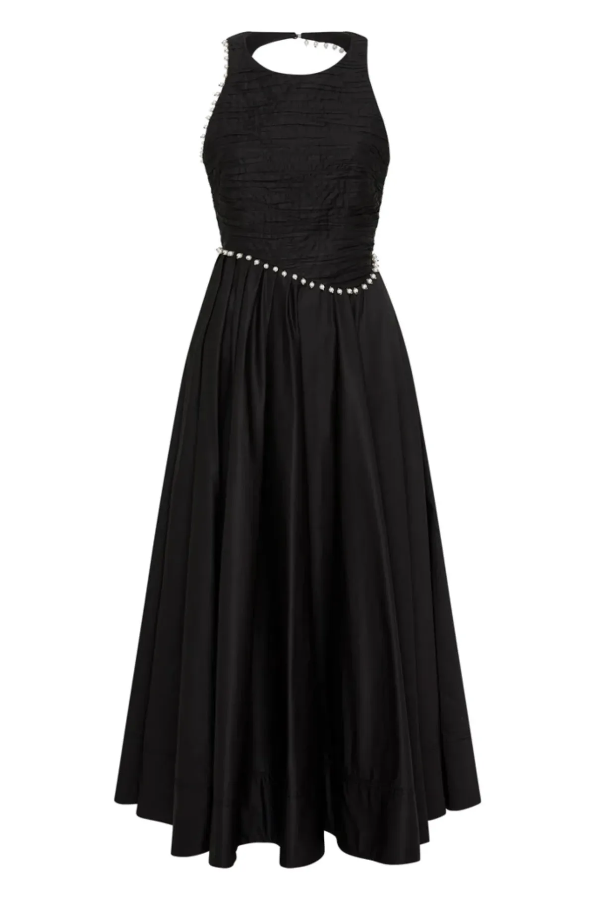 Aje Florence Pearl Trim Midi Dress Black Size 6  - Image 7