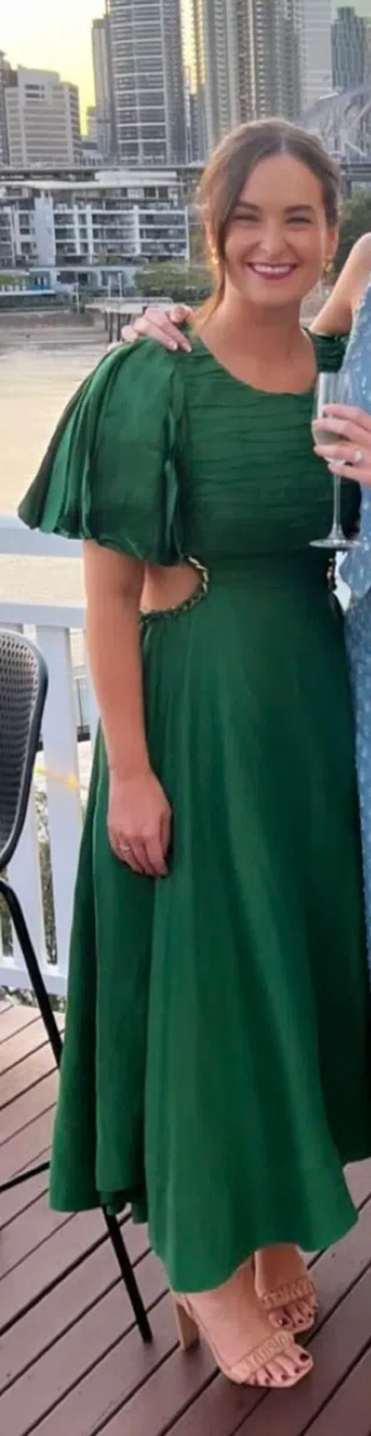 Aje Monica Chainlink Midi Dress Forest Green Size 10 - Image 2