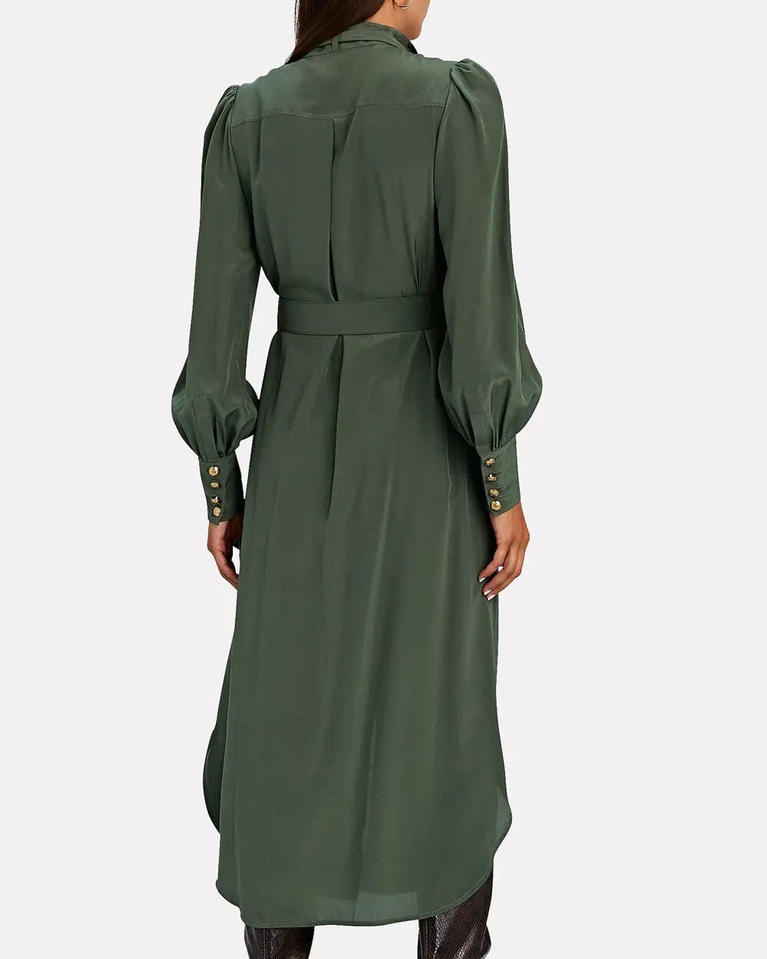 Zimmermann Silk Tie Midi Dress Green Size 8 for rent on The Volte - main image