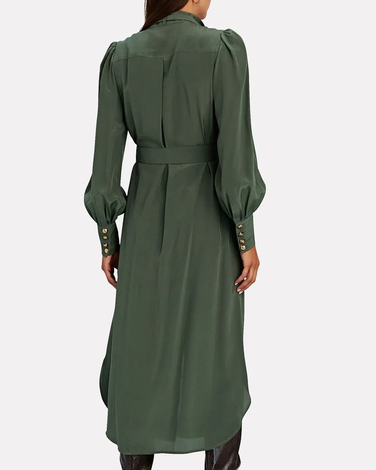 Zimmermann Silk Tie Midi Dress Green Size 8 - Image 3
