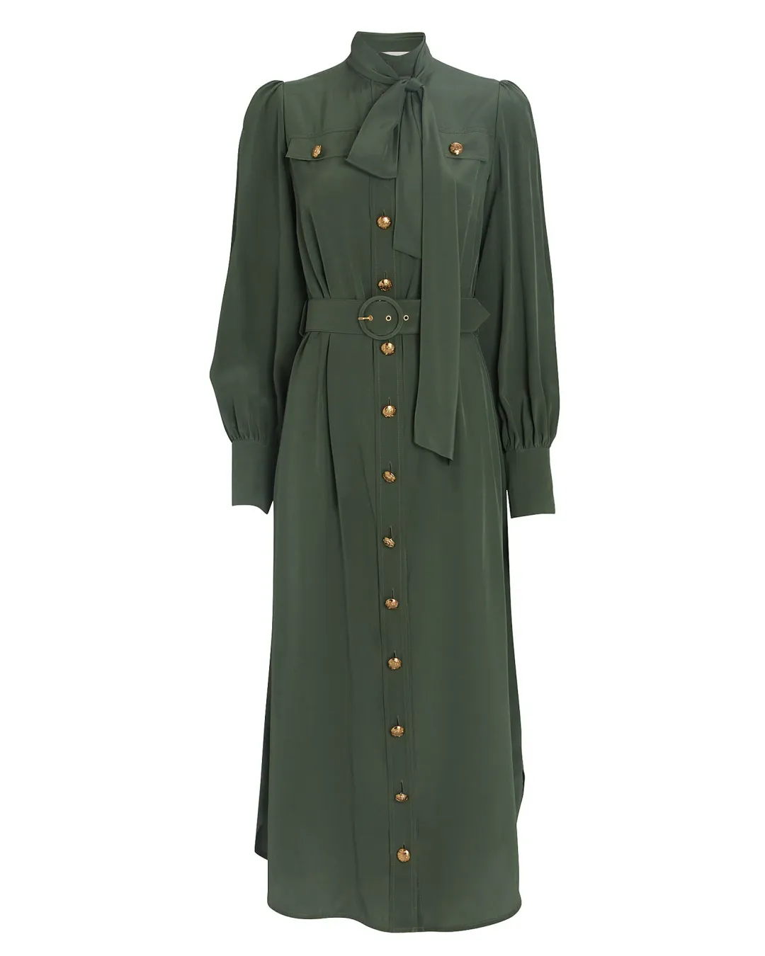 Zimmermann Silk Tie Midi Dress Green Size 8 for rent on The Volte - main image