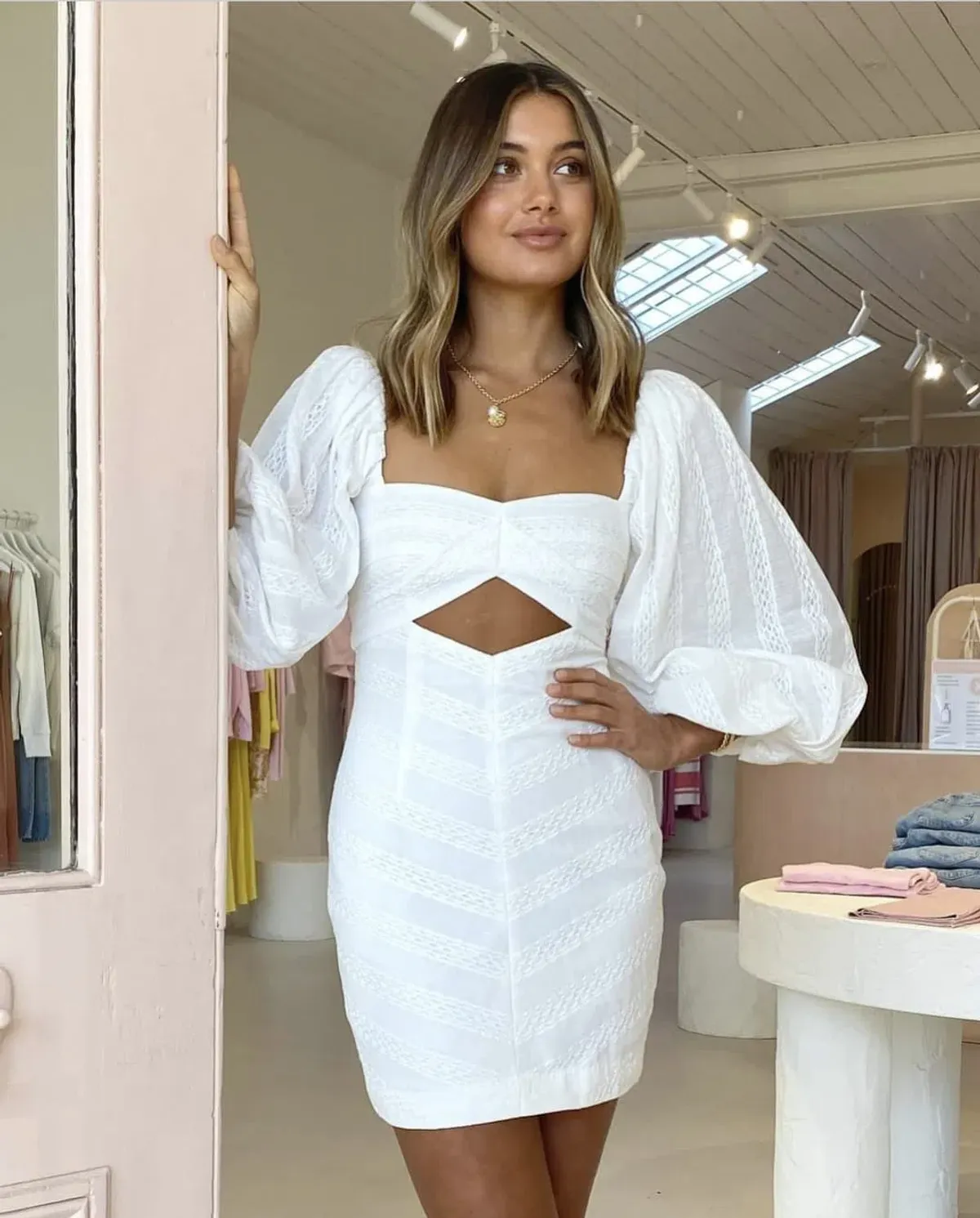 Bec & Bridge Romantique Mini Dress White Size S / AU 8 - Image 3