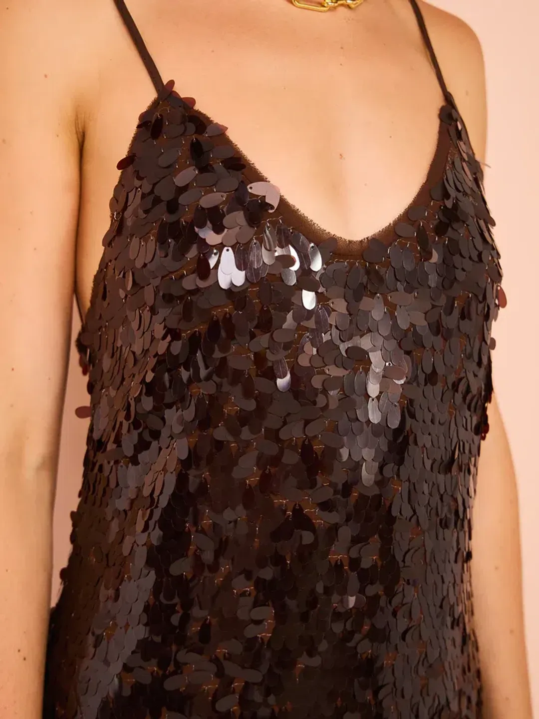 Alemais Geanie Sequin Gown Brown Size 8 for rent on The Volte - main image