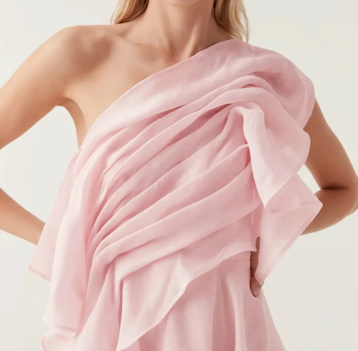 Aje Genesis Mini Dress in Soft Pink Size 6 - Image 4