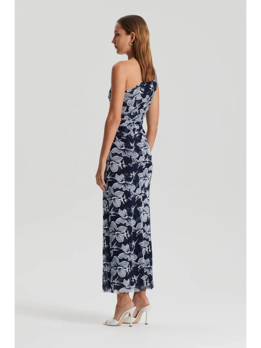 Scanlan Theodore Italian Floral Mesh Dress Navy Size AU 6 for rent on The Volte - main image