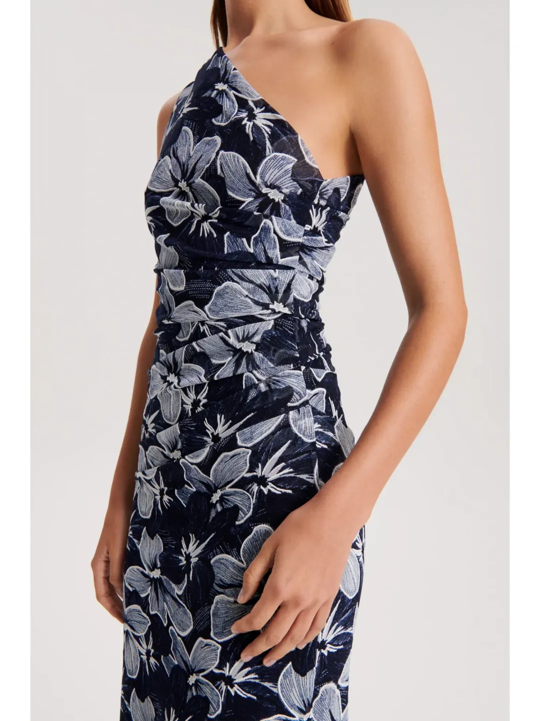 Scanlan Theodore Italian Floral Mesh Dress Navy Size AU 6 for rent on The Volte - main image