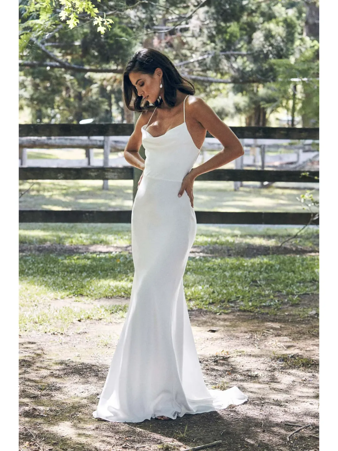 Milla Grace Loves Lace Honey Silk Inspiration Bridal Dress White Size AU 6 for rent on The Volte - main image