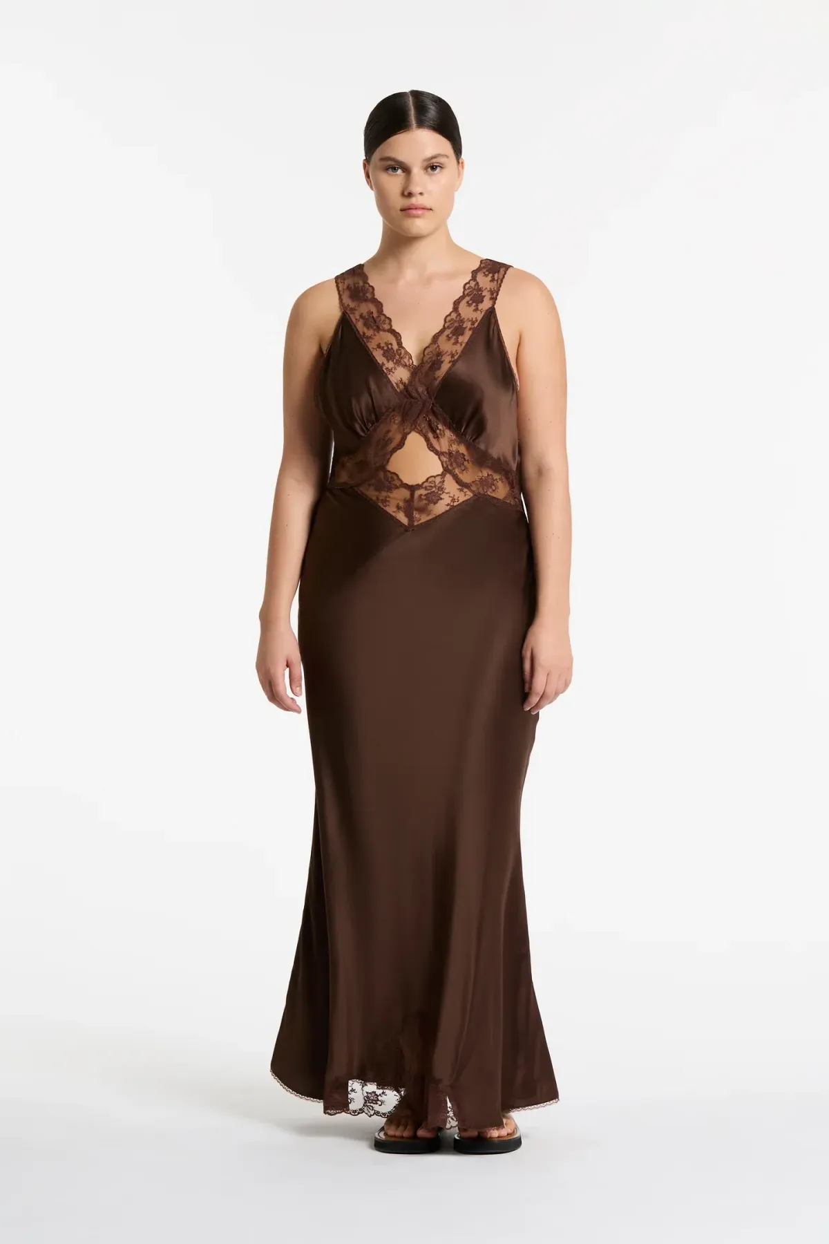 Sir the Label Aries Cut Out Dress in Chocolate Size 3 / AU 12 - Image 3