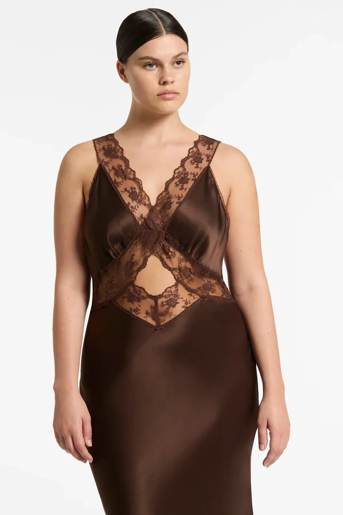 Sir the Label Aries Cut Out Dress in Chocolate Size 3 / AU 12 - Image 5
