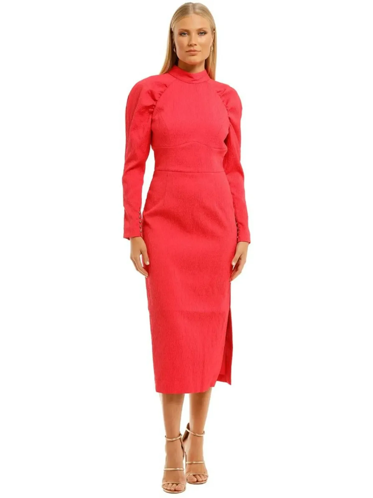 Rebecca Vallance Martini LS Midi Dress in Pink Size AU 12 - Image 1