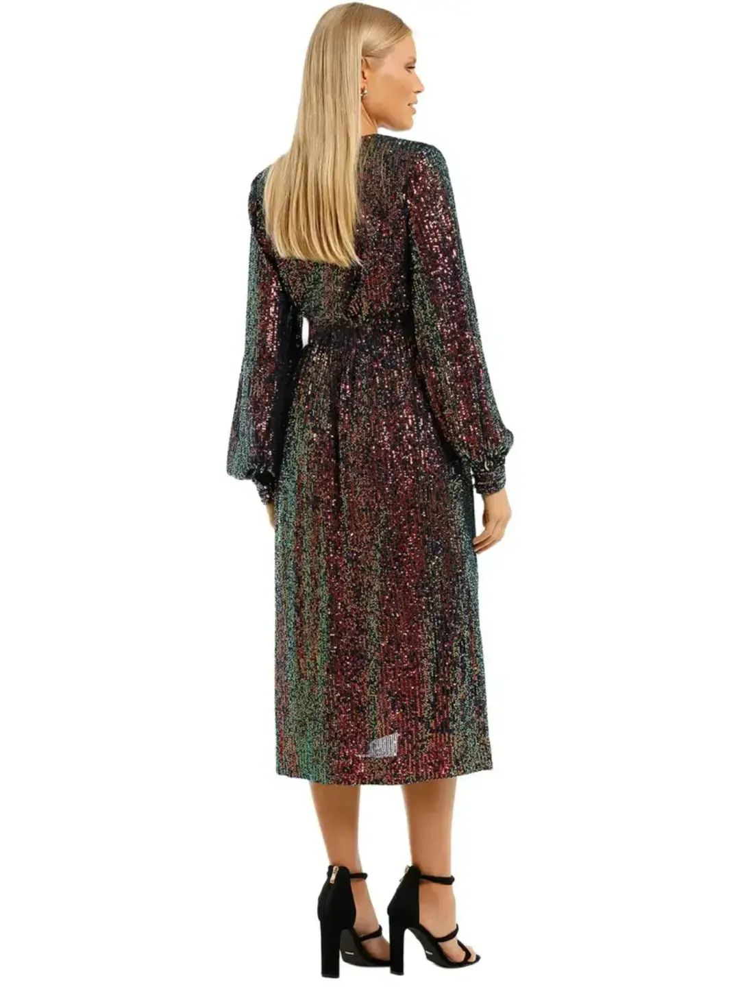 Rebecca Vallance Roxbury Long Sleeve Midi Dress in Multi Size AU 6 for rent on The Volte - main image