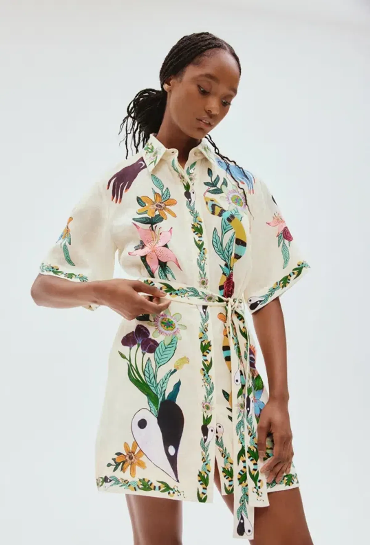 Alemais Meagan Mini Dress Floral Print Size AU 10 - Image 2