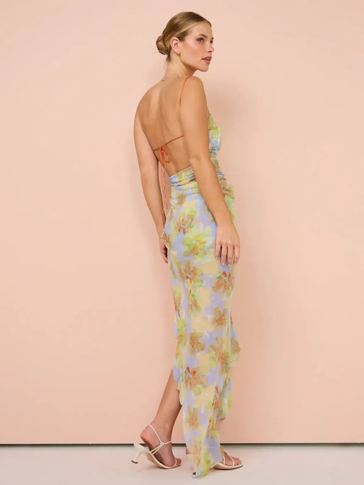 Bec and Bridge Zephy Asym Dress in Blue Blossom Size 8 - Image 4