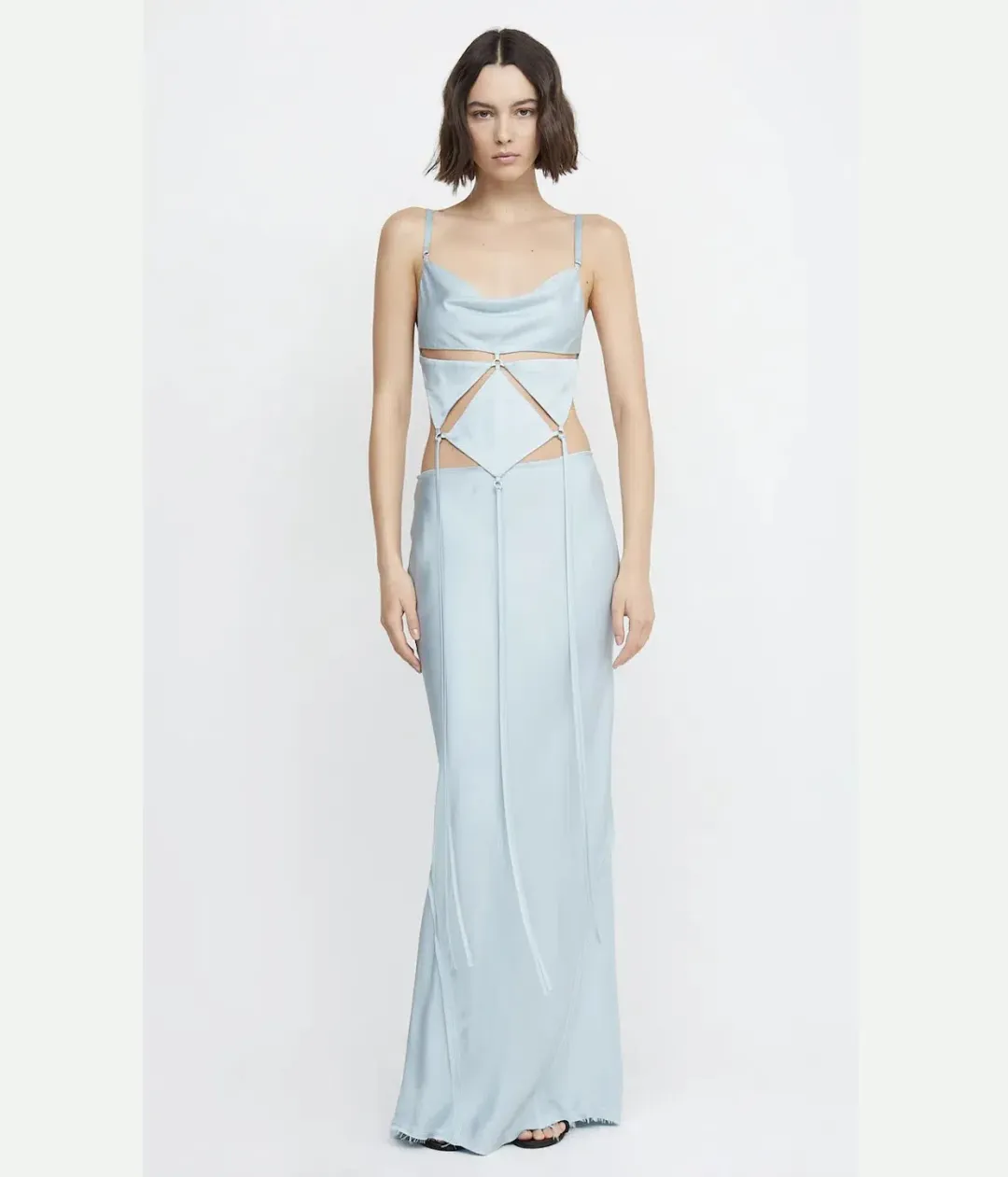 Bec & Bridge Diamond Days Strap Cropped Top & Evangeline Maxi Skirt Set Blue Size 8 / AU 8 for rent on The Volte - main image