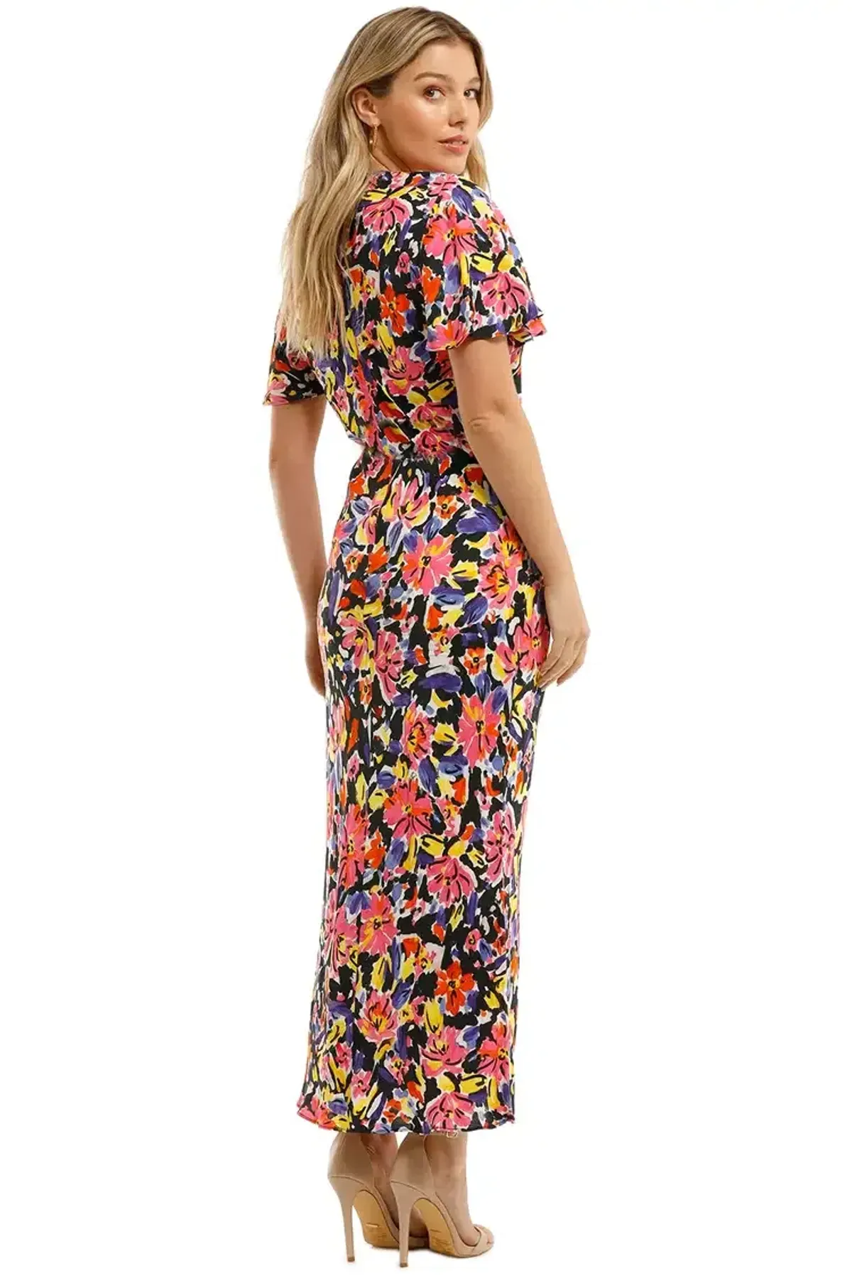 Rebecca Vallance Soho SS Midi Dress Floral Size 12 - Image 3