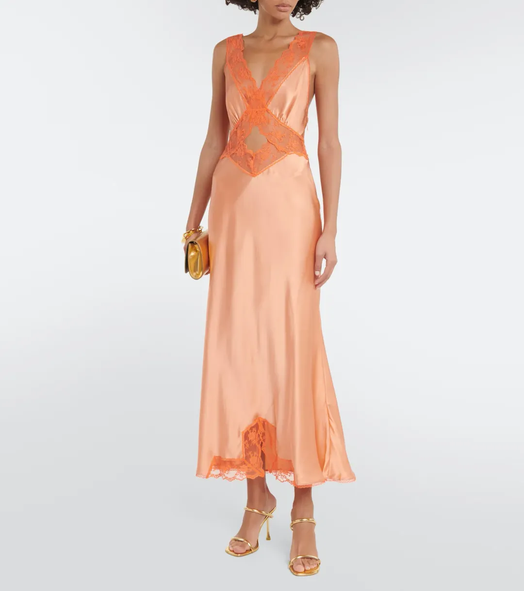 Sir Aries Cut Out Gown in Peach Size 10 for rent on The Volte - main image