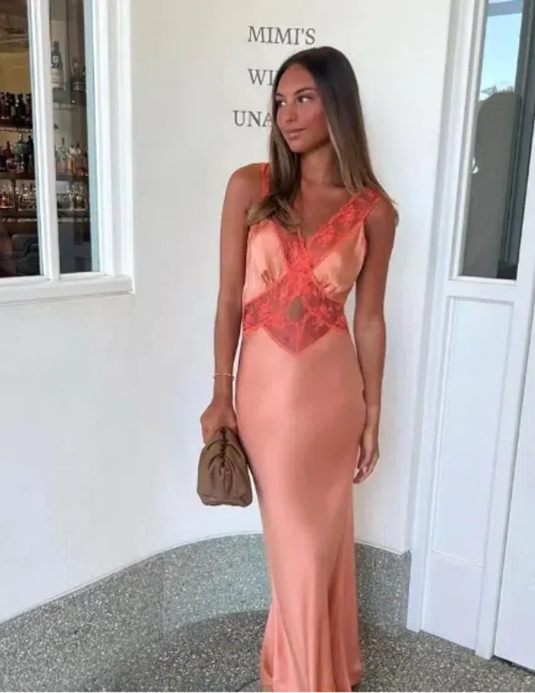 Sir Aries Cut Out Gown in Peach Size 10 for rent on The Volte - main image