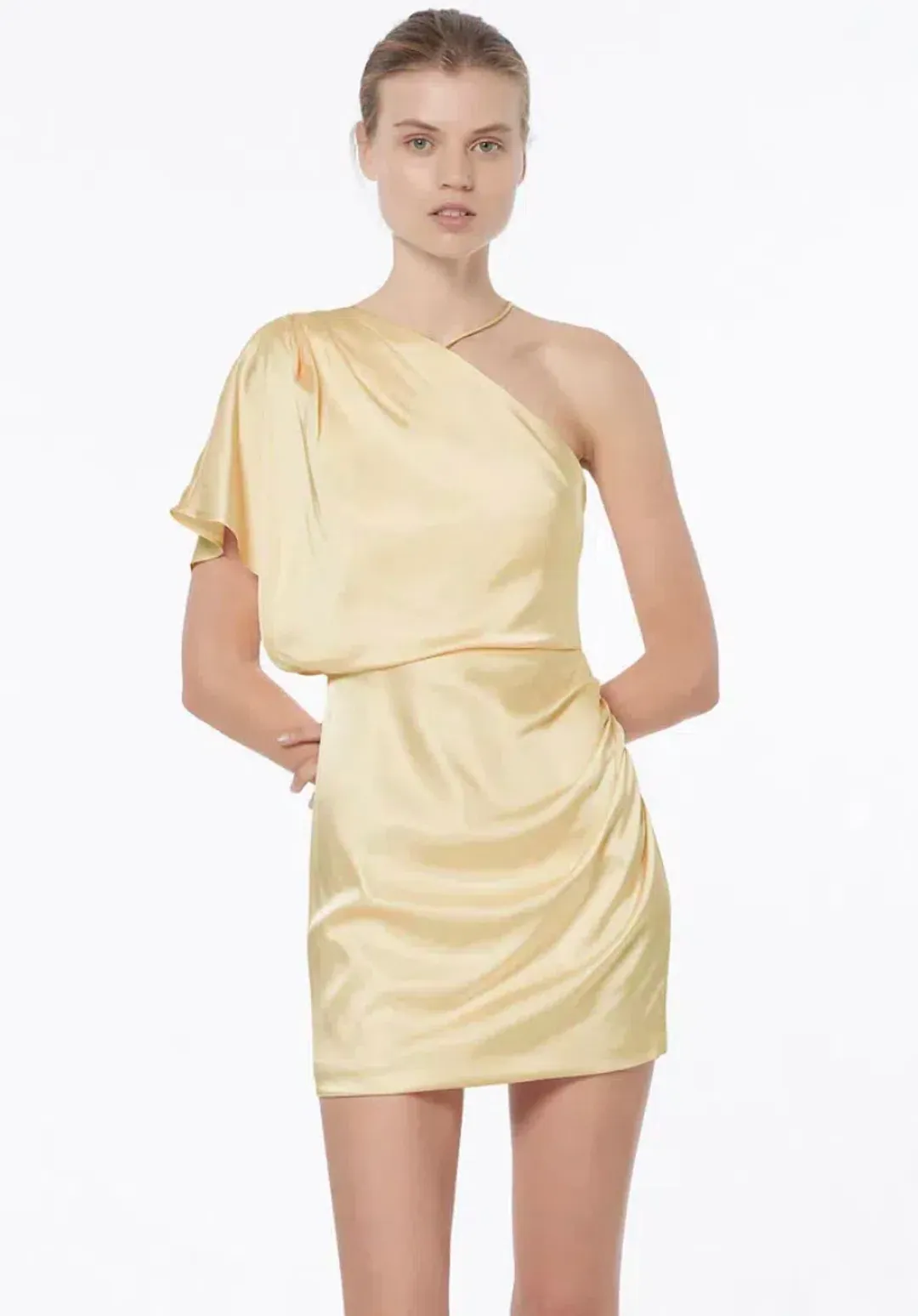 Manning Cartell Miami Heat Asymmetric Mini Dress Yellow Size 8 for rent on The Volte - main image