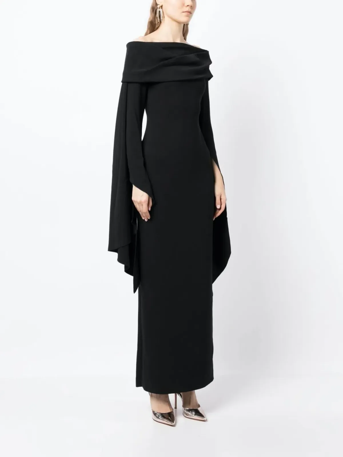 Solace London Arden Off Shoulder Maxi Dress Black Size 10 - Image 2