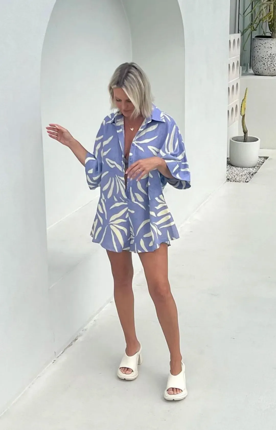 Coco Willow Rae Playsuit Blue Lagoon Print Size S/Au 10 for rent on The Volte - main image