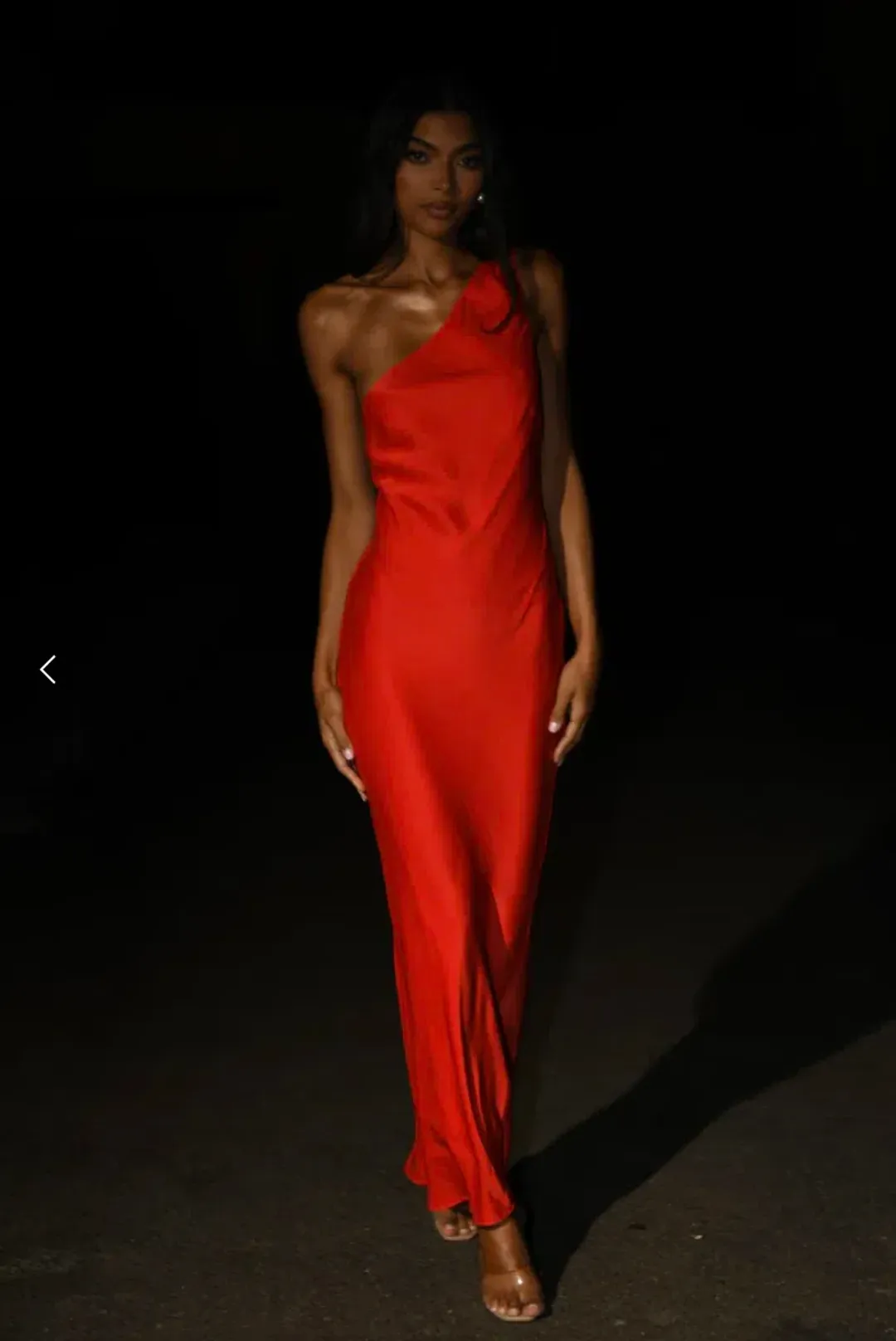 Meshki Alejandra One Shoulder Satin Maxi Dress Red Size L /Au 12 for rent on The Volte - main image