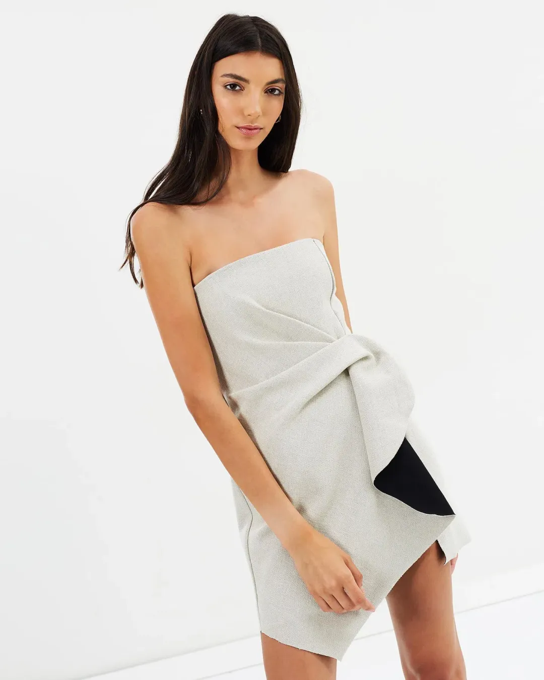 Bec & Bridge Alix Dress Natural Beige Grey Size 10 for rent on The Volte - main image